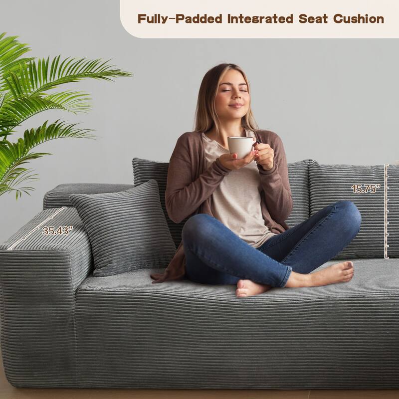 OVIOS Pit Stripes No Assembly Required Chaise Sofa