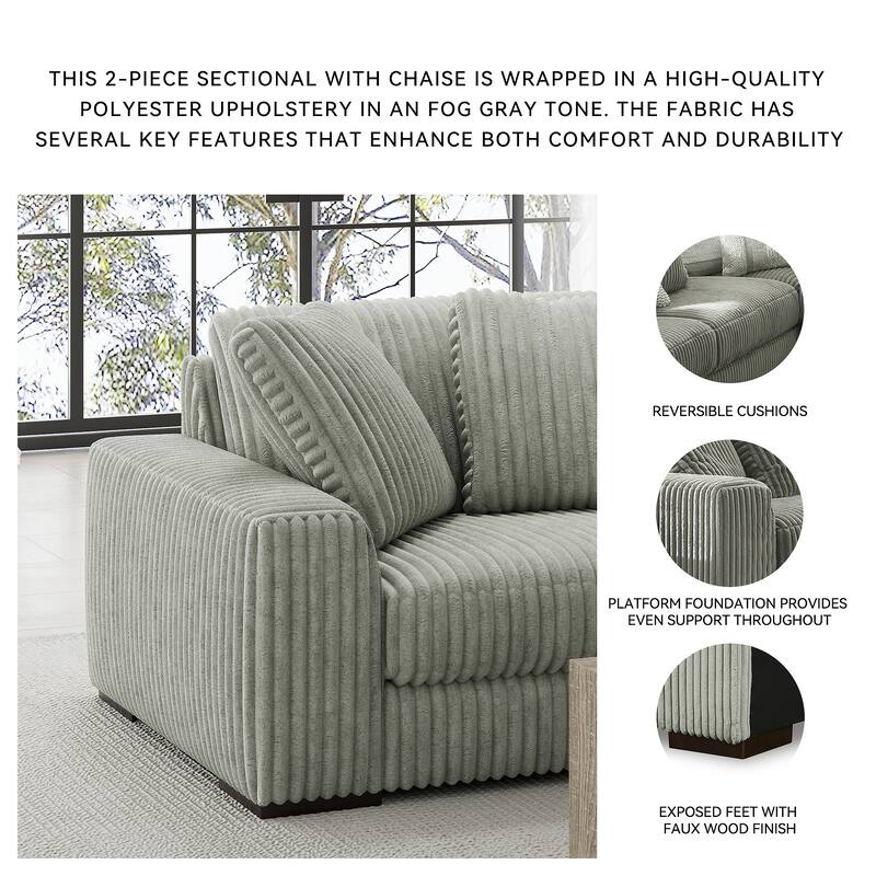 Signature Design by Ashley Lindyn 2-Piece Sectional with Chaise - 102"W x 70"D x 38"H
