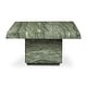 preview thumbnail 1 of 11, Poly & Bark Stilo Slab Top Concrete Coffee Table with Marble and Stone Finish Seaweed Green