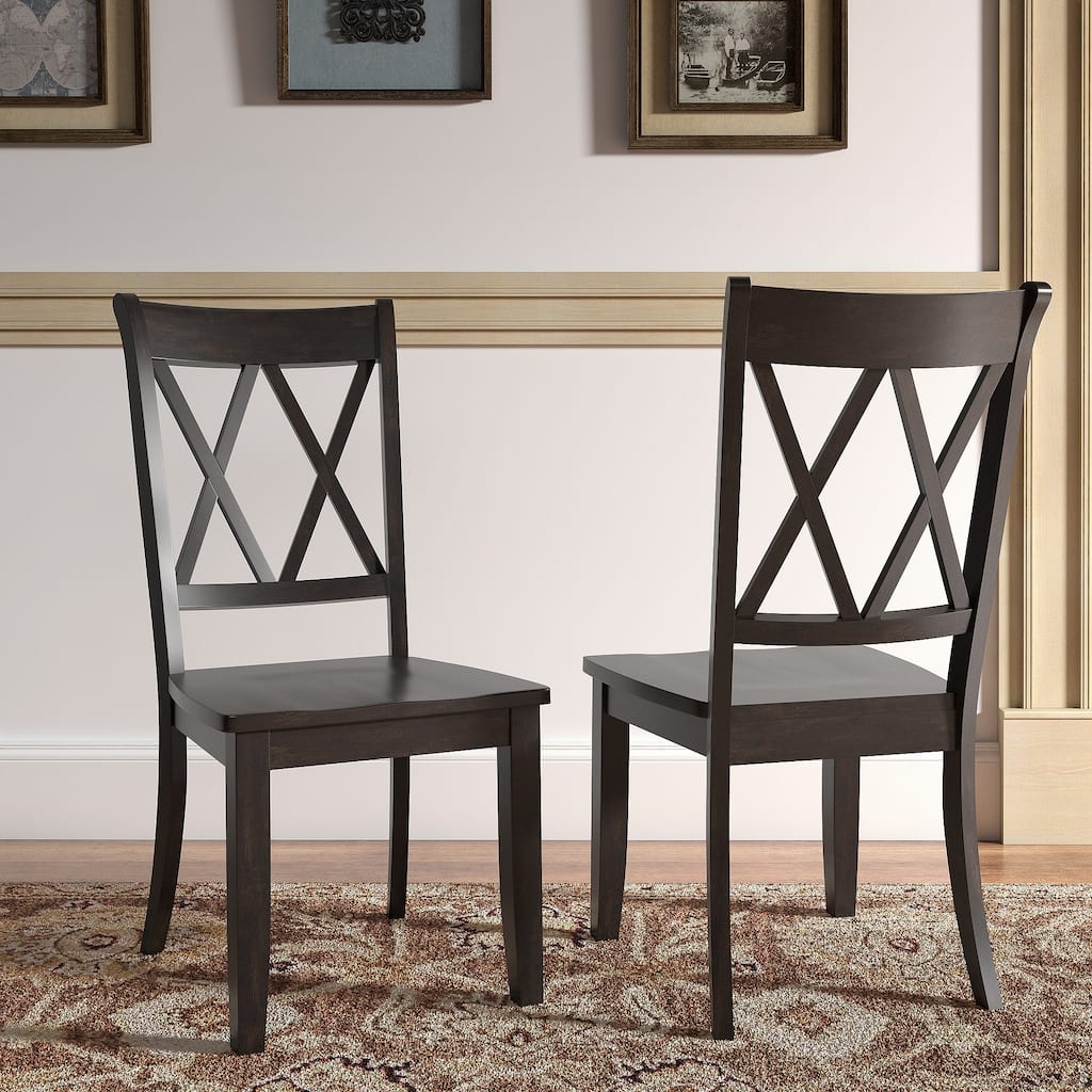 Ronda Double X Back Wood Dining Chairs (Set of 2)