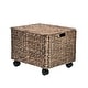 preview thumbnail 8 of 8, Rolling Filing Basket with Lid and 360 Degree Lockable Wheels