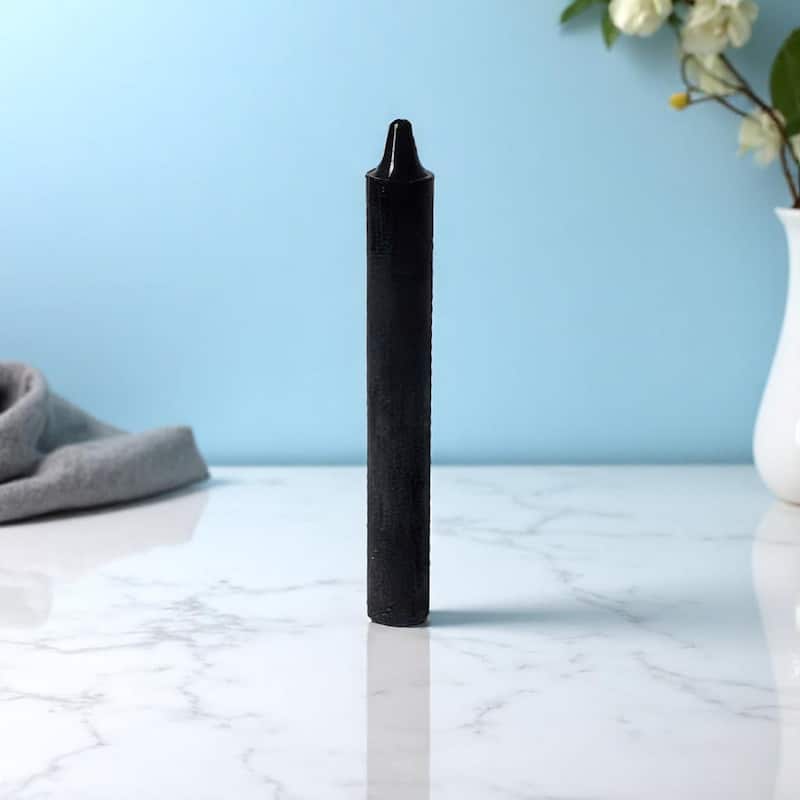 6 Inch Black Taper Slim Candle Ideal for Home Decoration or Spiritual Practices - 6" x 3/4"