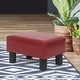 preview thumbnail 22 of 36, Adeco Small Rectangular Ottoman Modern PU Leather Footrest Stool Chair Wine Red