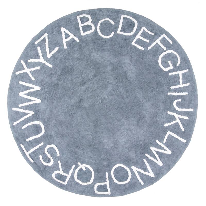 Nuloom Alphabet SpinClean Washable Round Rug