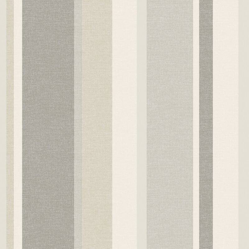 Beacon House Raya Beige Linen Stripe Wallpaper - 20.5in x 396in x 0.025in