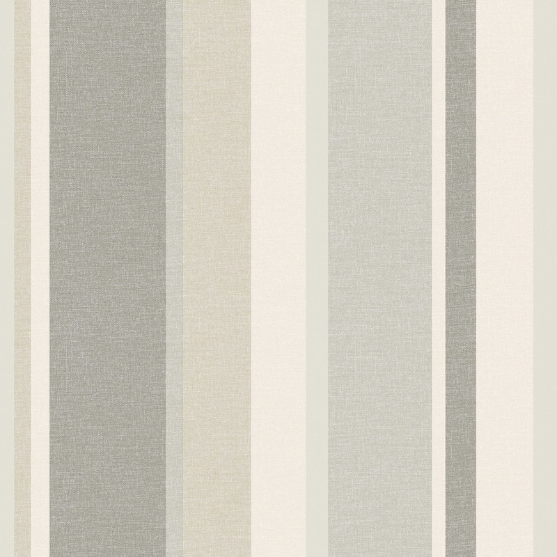 Beacon House Raya Beige Linen Stripe Wallpaper - 20.5in x 396in x 0.025in
