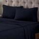 preview thumbnail 20 of 83, Superior Egyptian Cotton 400 Thread Count Solid Deep Pocket Bed Sheet Set Navy Blue - California King