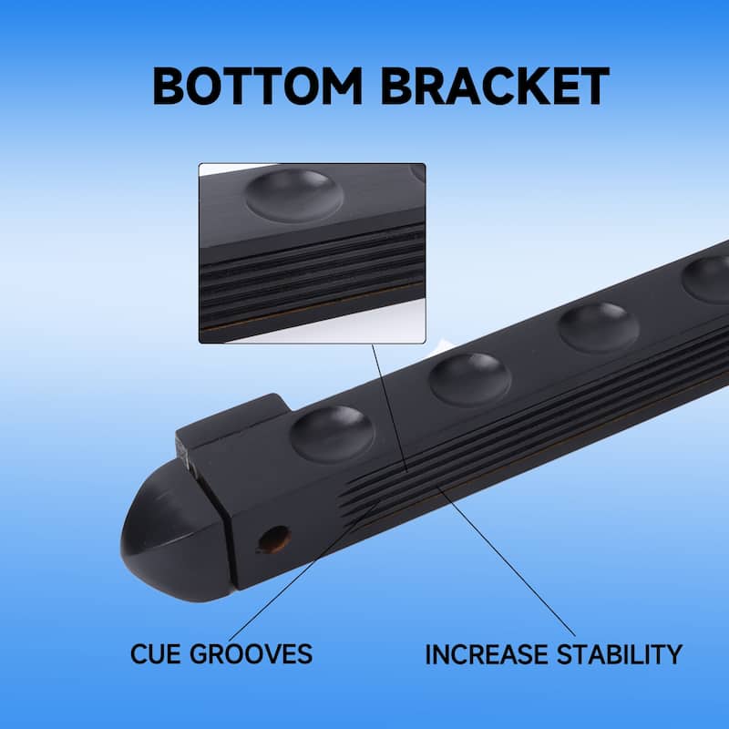 GSE™ 8-Pool Cue Wall Mounting Billiard Cue Rack, 2-Piece Hanging Wall Mounted Pool Cue Stick Holder