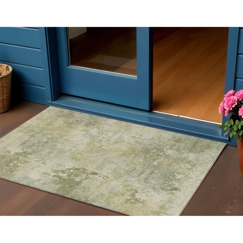 HomeRoots Abstract Transitional Rectangle Outdoor Rug - 3' x 5'