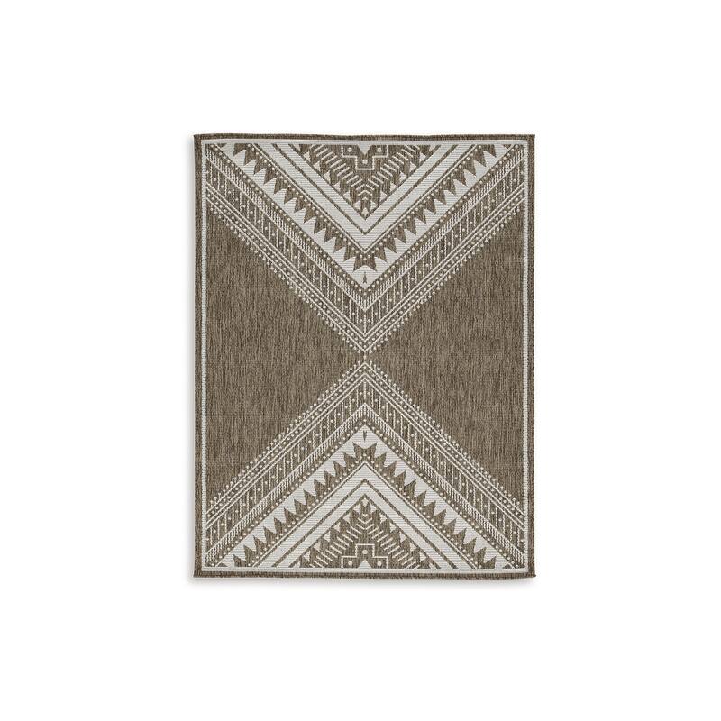 Signature Design by Ashley Dunsler Brown/Cream 5' x 7' Rug - 62.75" W x 84.88" D x 0.25" H