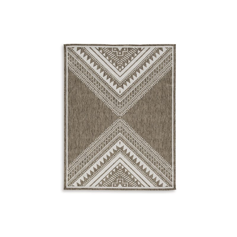Signature Design by Ashley Dunsler Brown/Cream 8' x 10' Rug - 8'W x 10'D