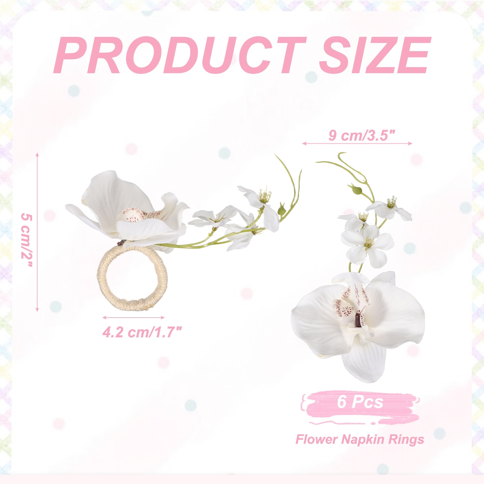 Flower Napkin Rings, Handmade Orchid Napkin Ring Holders Buckles Table Decorations