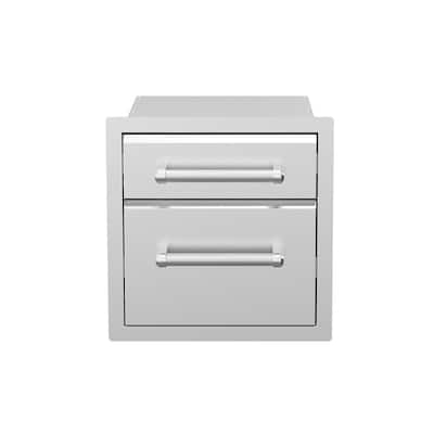 Spire Stainless Steel Built-in Vertical Double Drawers (5"/10"), 780-0017A