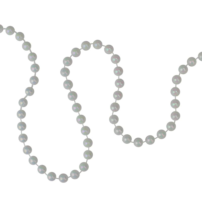 Shiny Iridescent Pearl Beaded Artificial Christmas Garland - 15' x .25" - Unlit