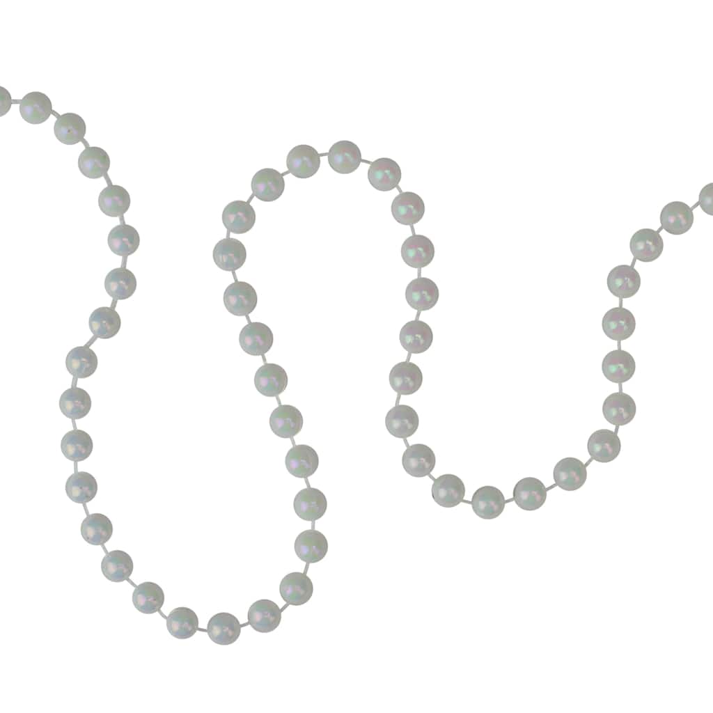 Shiny Iridescent Pearl Beaded Artificial Christmas Garland - 15' x .25" - Unlit