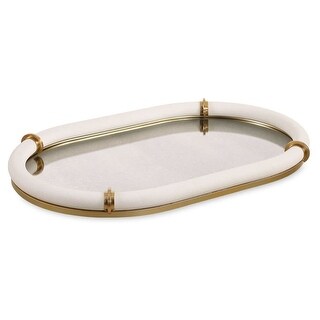 Uttermost 18229 Cyprus, 24" Wide Aluminum, Steel, and Glass Tray