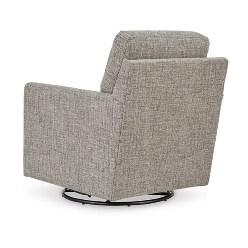 37 Inch Swivel Glider Accent Chair, Soft Cushioned Taupe Gray Polyester