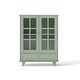 preview thumbnail 16 of 16, Anmytek Mint Green Vintage Glass Door Cabinet Kitchen Buffet Sideboard Living Room Display Storage