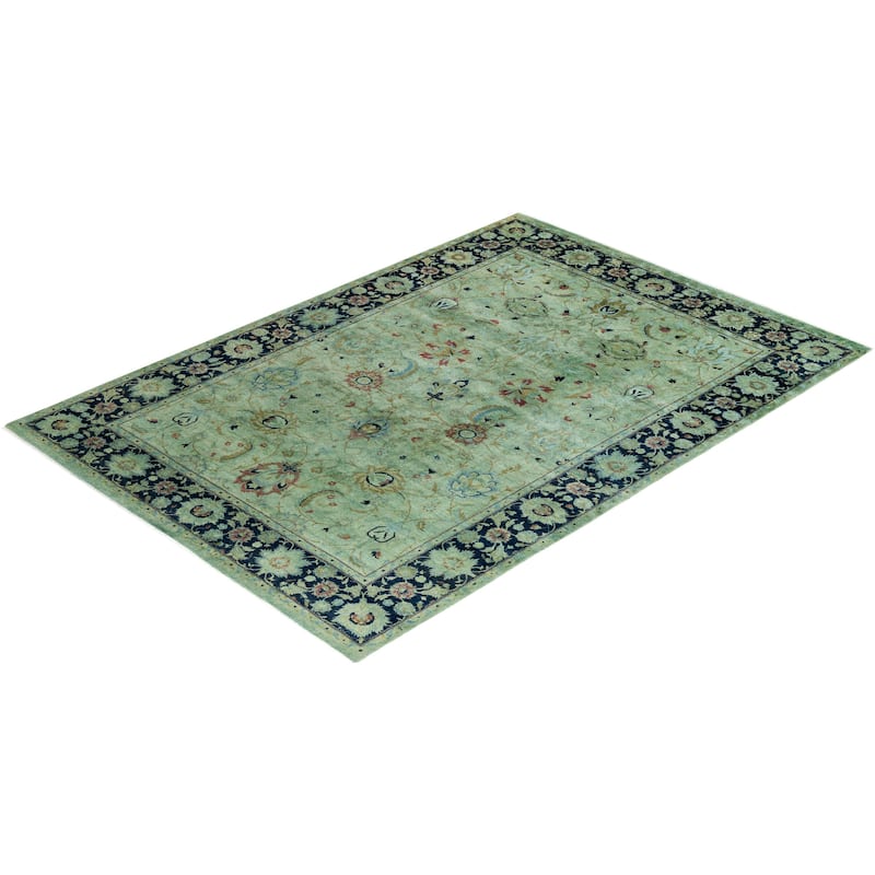 Contemporary Overdyed Wool Hand Knotted Area Rug - 6' 2" x 8' 10"