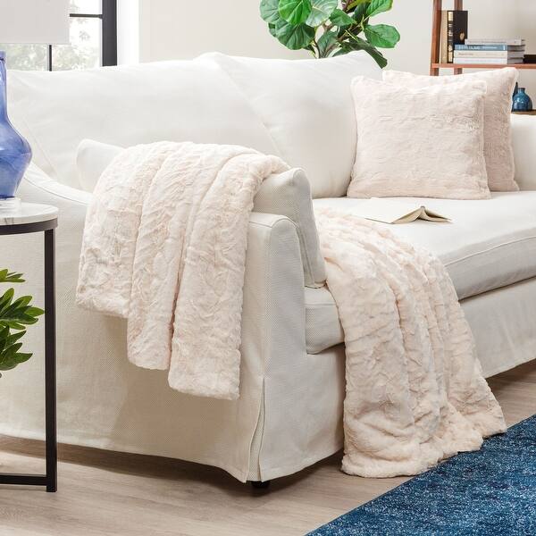 fur comforter fluffy blanket with pillow cover pieces set