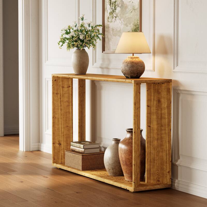 55 Inch Farmhouse Entryway Table Indoor for Foyer, Hallway