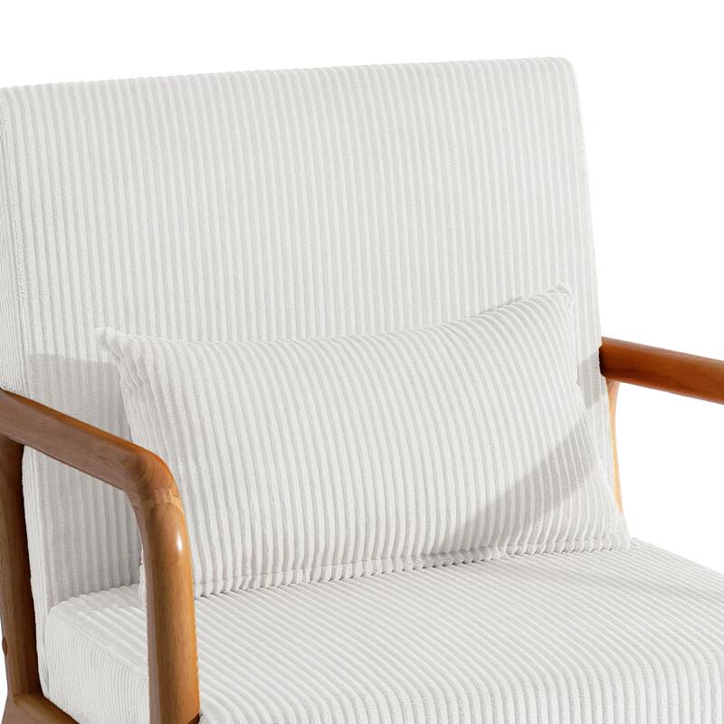 Mid-Century Upholstered Accent Chair with Wood Frame