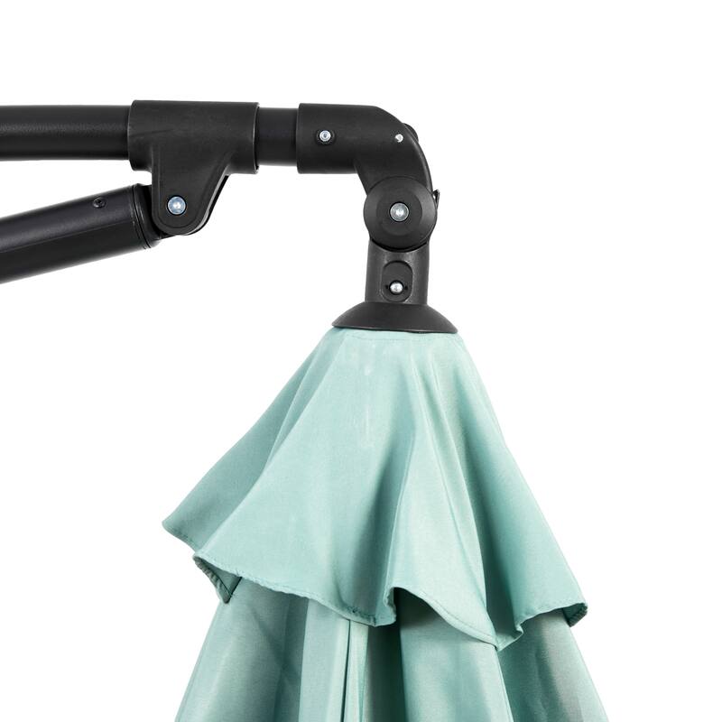 9.64 ft. Steel Market Outdoor Patio Umbrella with 8 Ribs, Offset Hanging Umbrella with Easy Tilt Adjustment