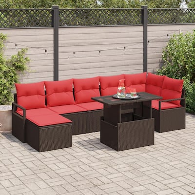vidaXL 8 Piece Garden Sofa Set with Cushions - 113×48×27.2