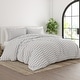 preview thumbnail 13 of 15, Soft Essentials Oversized Arrow Pattern 3 Piece Duvet Cover Set Grey - Full - Queen