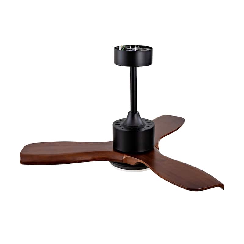 36" Wood Ceiling Fan with Lights Remote Control, Quiet DC Motor 3 Blade