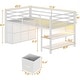 preview thumbnail 10 of 41, Twin Size Low Loft Bed 6 Fabric Storage Drawers LED Lights Twin Over Twin Bunk Bed