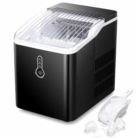 Portable Ice Maker Machine Countertop 26Lbs/24H w/Scoop Self-Cleaning Home