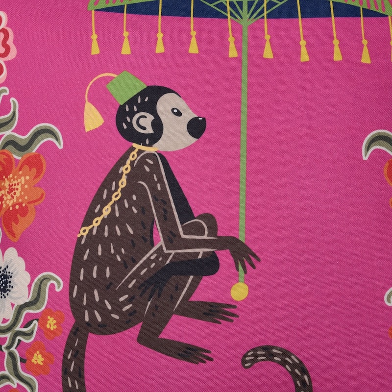 Dann Foley Double Sided Pillow - Monkey Print and Cheetah Velvet - Left