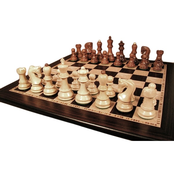 Sheesham Old Russian Chess Set With Ebony / Maple Board - Multicolored