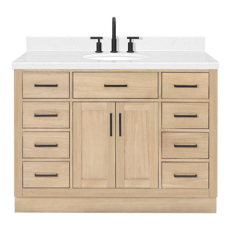 Ariel T048SCQOVO Hepburn 48" Free Standing Single Basin Vanity Set - Oak