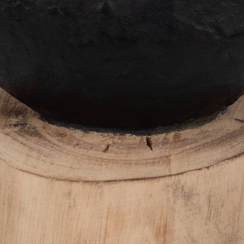 Sagebrook Home Black/brown Resin Bird Perched On Log, Craft Art Abstract Statue Decoration for Interior Design