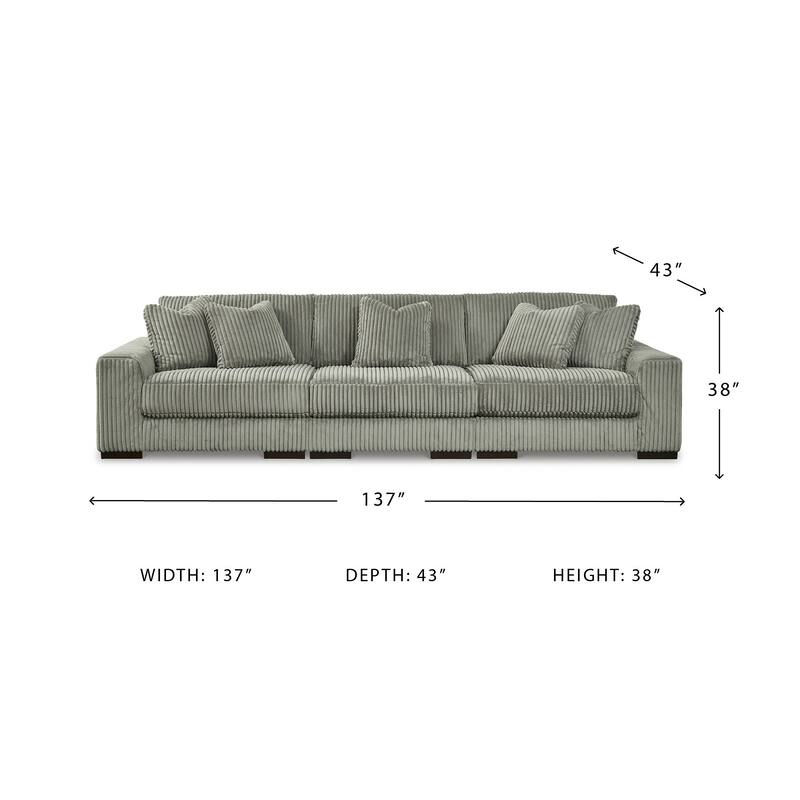 Signature Design by Ashley Lindyn Gray 3-Piece Sectional Sofa - 137" W x 43" D x 38" H