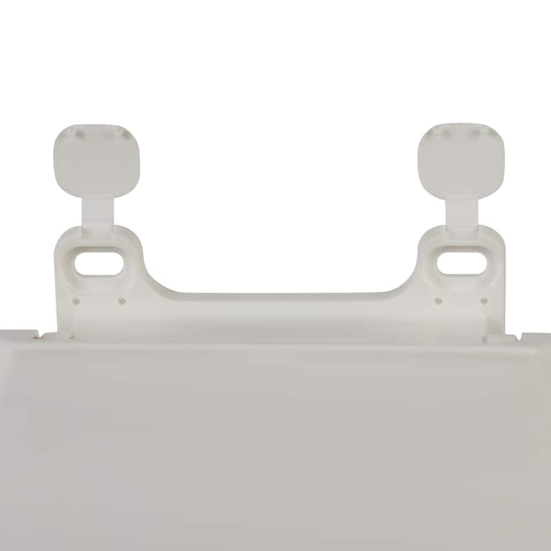 Bath Bliss Deluxe Plastic Beveled Round Toilet Seat in White - 14.2"x 17.5"x 2.1"