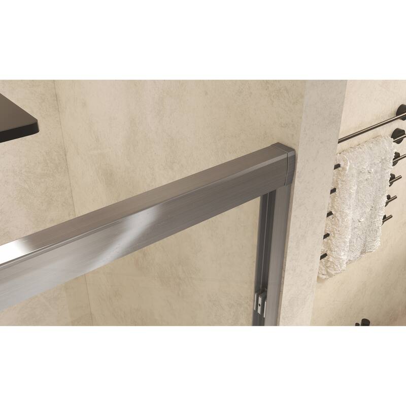 Premium Double Sliding Shower Door with Tempered Glass and Aluminum Frame for Stylish Bathrooms