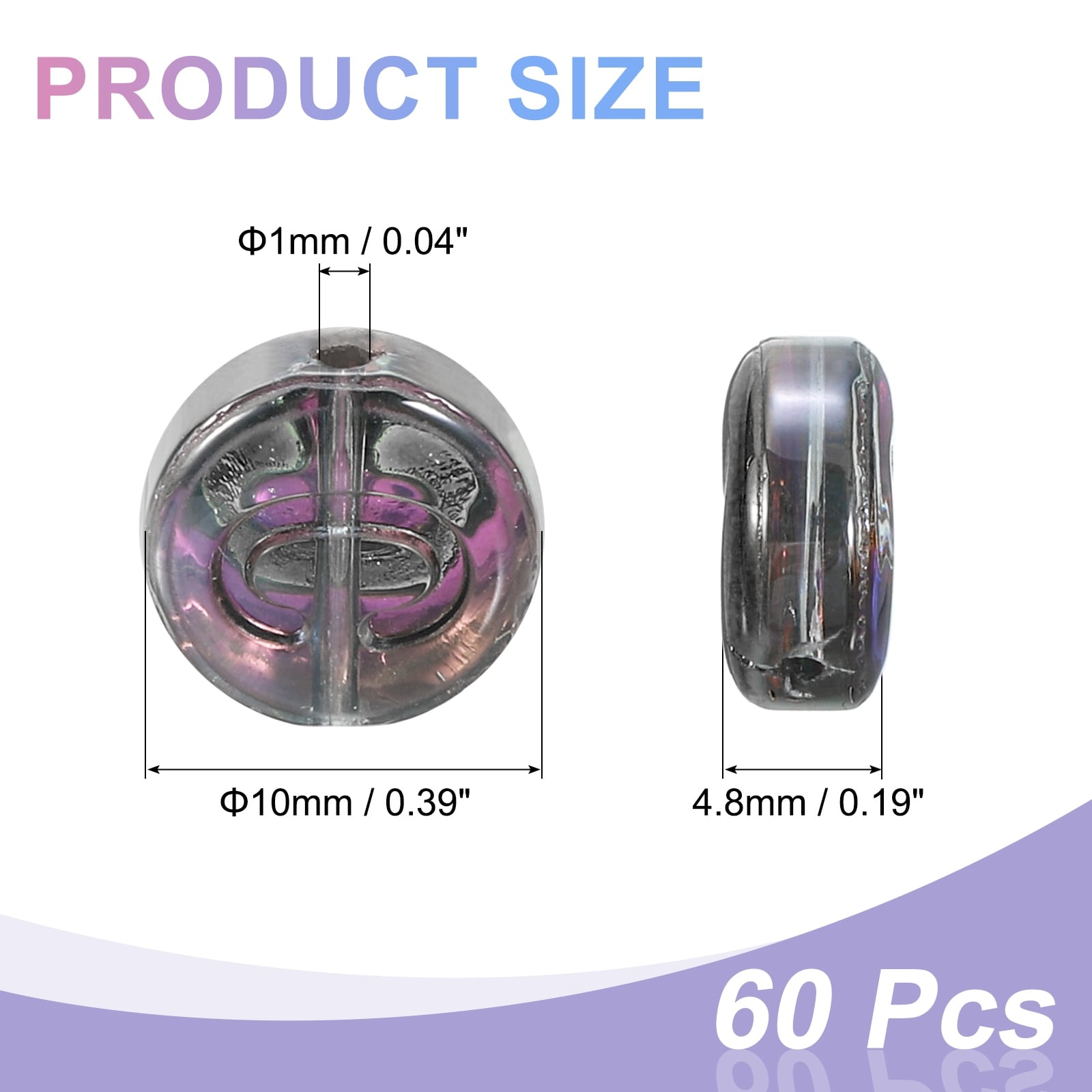 Glass Letter Beads, Flat Round Alphabet Letter Beads Initial Letter Spacer Beads for DIY Bracelet Necklace Earring Jewelry