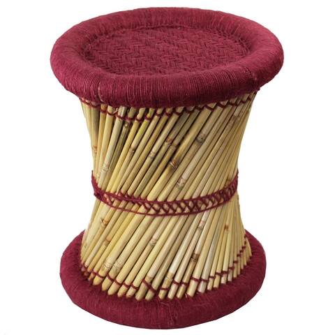 Natural Geo Moray Decorative Handwoven Jute Accent Stool