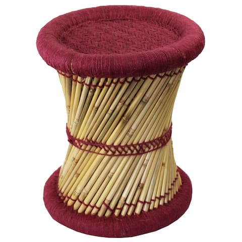 Natural Geo Moray Handwoven Jute Accent Stool (Set of 2)