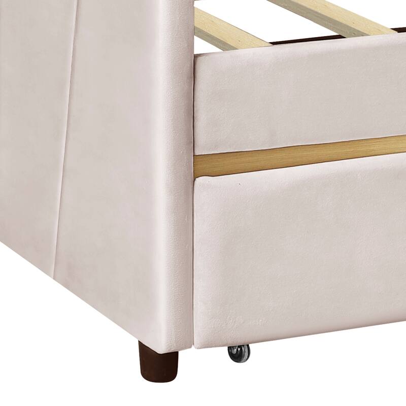 Elegant Twin Daybed with Velvet Upholstery, Drawers for Storage, and Sturdy Frame