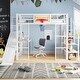 preview thumbnail 1 of 6, Full Size Metal Loft bed w/Built-in Desk,Open Wardrobe,Basketball Hoop