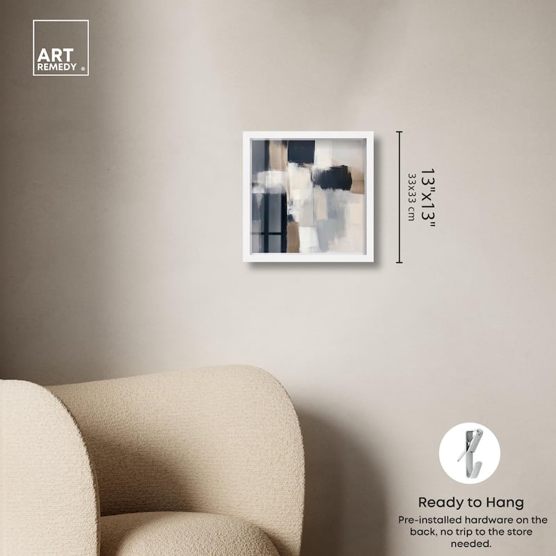 Blue and Tan Abstraction II Shadowbox by Art Remedy