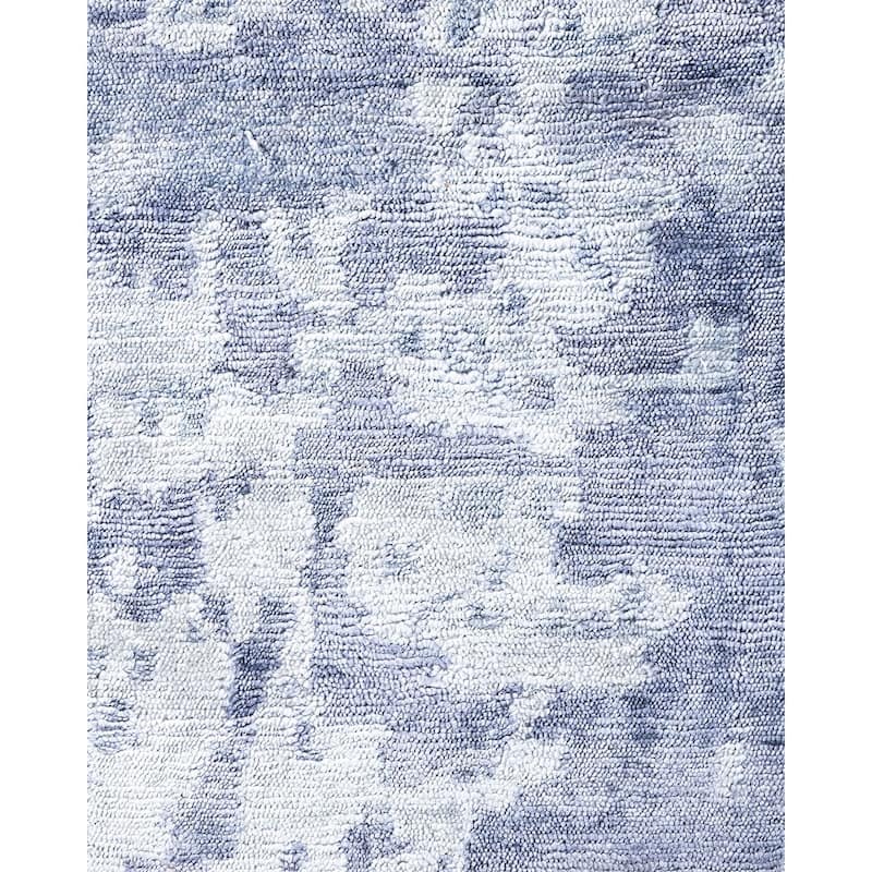 Modern One-of-a-Kind Hand-Knotted Area Rug, Blue - 9' 0" x 12' 2"
