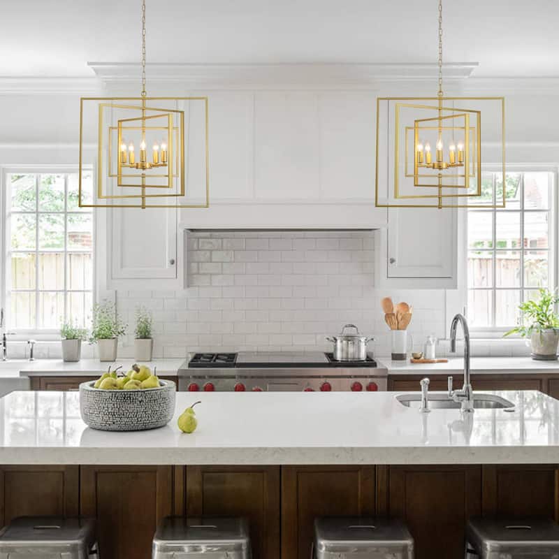 25.59inch 5 Lights Modern Chandelier with 4 Metal Frames 360 Degree Adjustable for Different Rooms