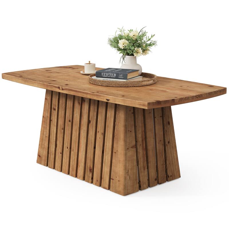 47-Inch Solid Wood Coffee Table, Rectangular Center Table for Living Room