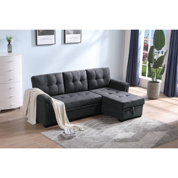 Copper Grove Arogundade Woven Fabric Reversible Sectional Sofa Sleeper. Opens flyout.