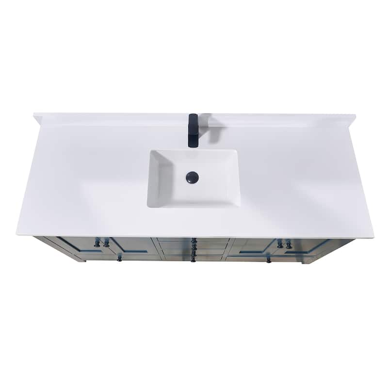 Altair Caorle Bathroom Vanity Countertop in Snow White Finish Without Cabinet